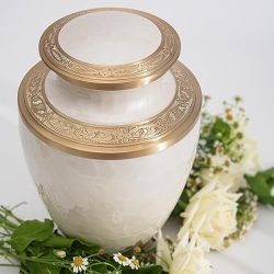 Cremation Urn for Adults - Made of Brass - for Men and Women up to 200lbs - Handcrafted (Midnight Serenity)