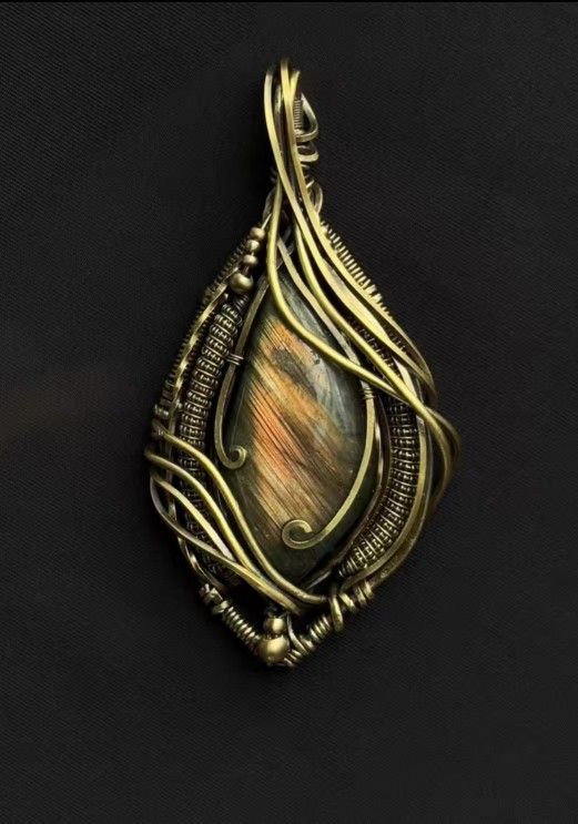 Spot “meteor light star perish” Original Brass Wire-wound Pendant Natural Labradorite Star Theme Handmade Design Models