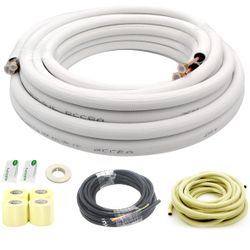 33 Ft Mini Split Line Set,Air Conditioning Copper Tubing Pipe Extension