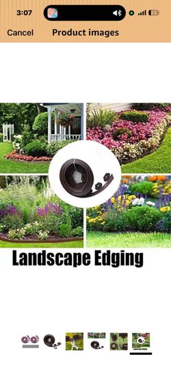 Garden Edging，60ft Landscape Edging with 60 Spikes for Lawn 2 Inch Tall (60FT, Brown)