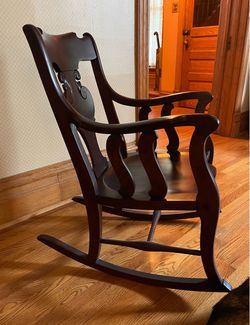 Antique Dark Walnut Rocking Chair