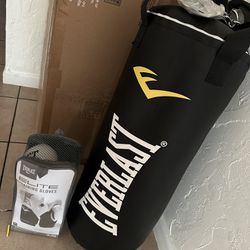 Everlast New Punching Bag And New Gloves 