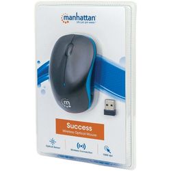 Manhattan Success Wireless Mouse, Black/Green, 1000dpi, 2.4Ghz (up to 10m), USB,