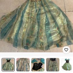 AUTHENTIC DISNEY STORE PRINCESS ANNA CORONATION DELUXE COSTUME Sz 7/8 FROZEN NWT