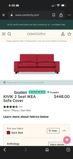 2-seat IKEA Kivik sofa cover