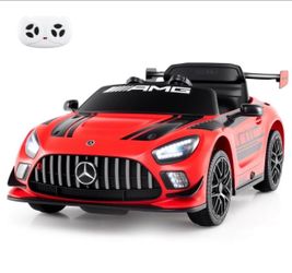Costway Ride on Car Licensed Mercedes-AMG GT3 Kids Car with Remote Control 3 Speeds Red