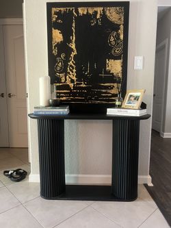 Black Fluted Console Table