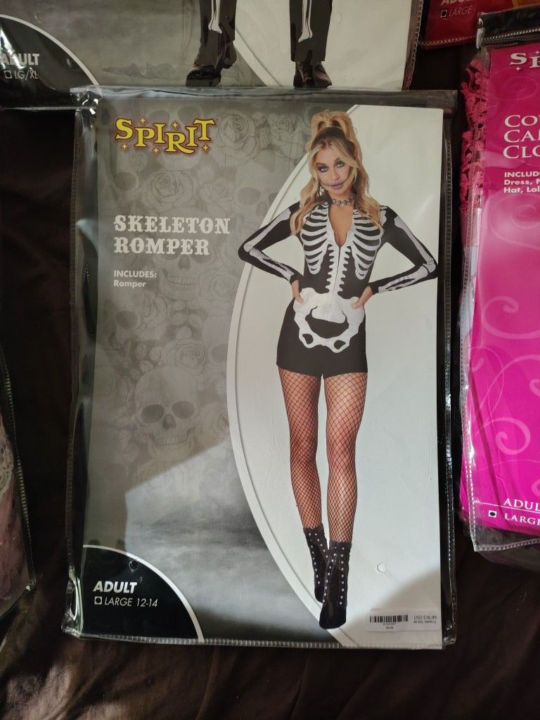 Halloween Romper, Skeleton Large. New