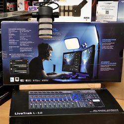 Podcast Setup With Mixer/Rec, Mic, Key light, 13” MacBook Air i7