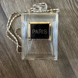 Women's Acrylic Paris Perfume Shaped Clutch purse Evening Bag Vintage