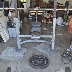 Bench Press And 2 Bars Plus Weight Plates