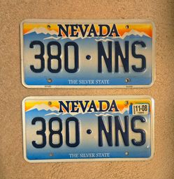 Matching Pair Nevada License Plates • 6-Year Sticker History (2002-2008)