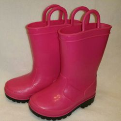 girls pink rainboots in size 7
