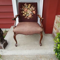 Vintage Chair Needle Point Design