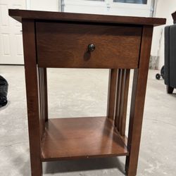 Wooden End Table with Drawer