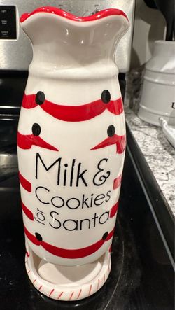 Santa cookie and milk jar