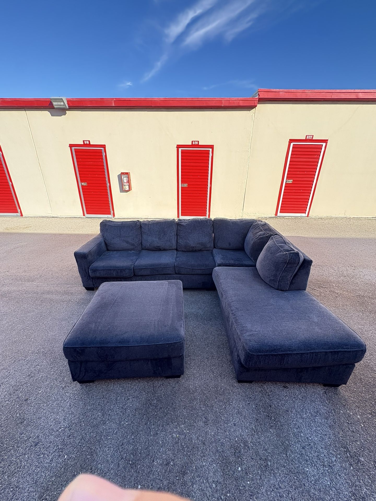 Sectional Sofa with Pull-Out Bed + Ottoman — $425 (Delivery Available)