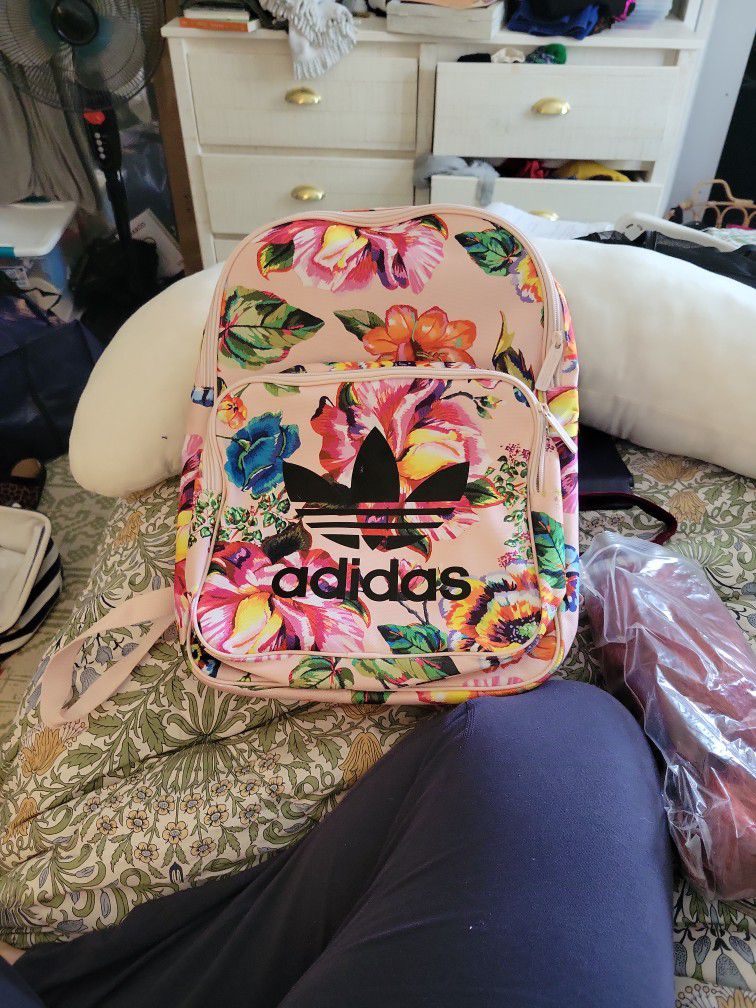 Extra Large Floral Pink Adidas Backpack 