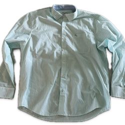 Tommy Bahama Shirt Adult XL White Blue Striped Long Sleeve Island Zone Mens