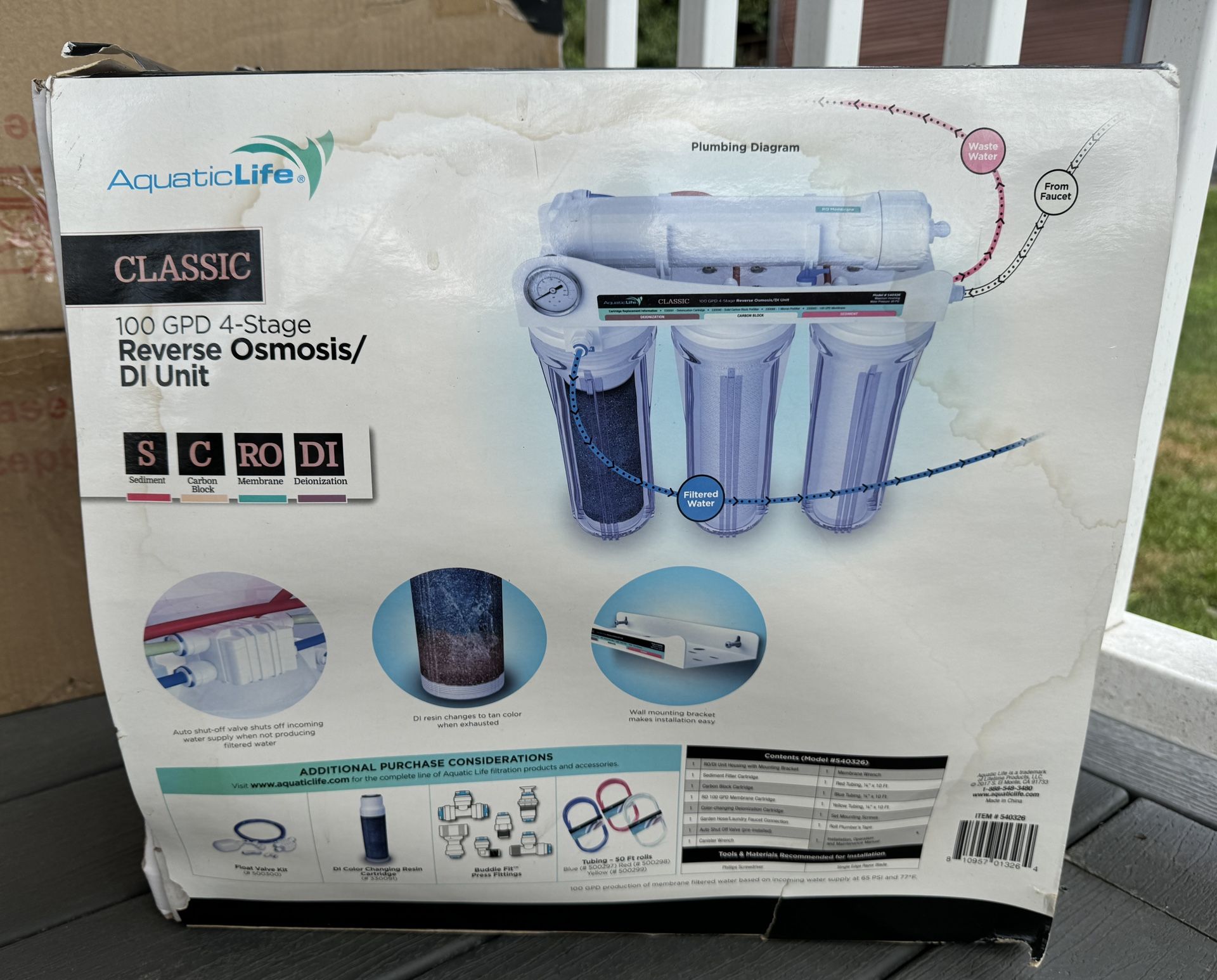 AquaticLife 4-Stage Reverse Osmosis Water Filtration Deionization System