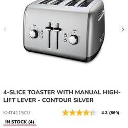 Toaster Kitchen Aid Stainless Steel