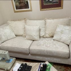 Completely White Sofa Pillows Included 