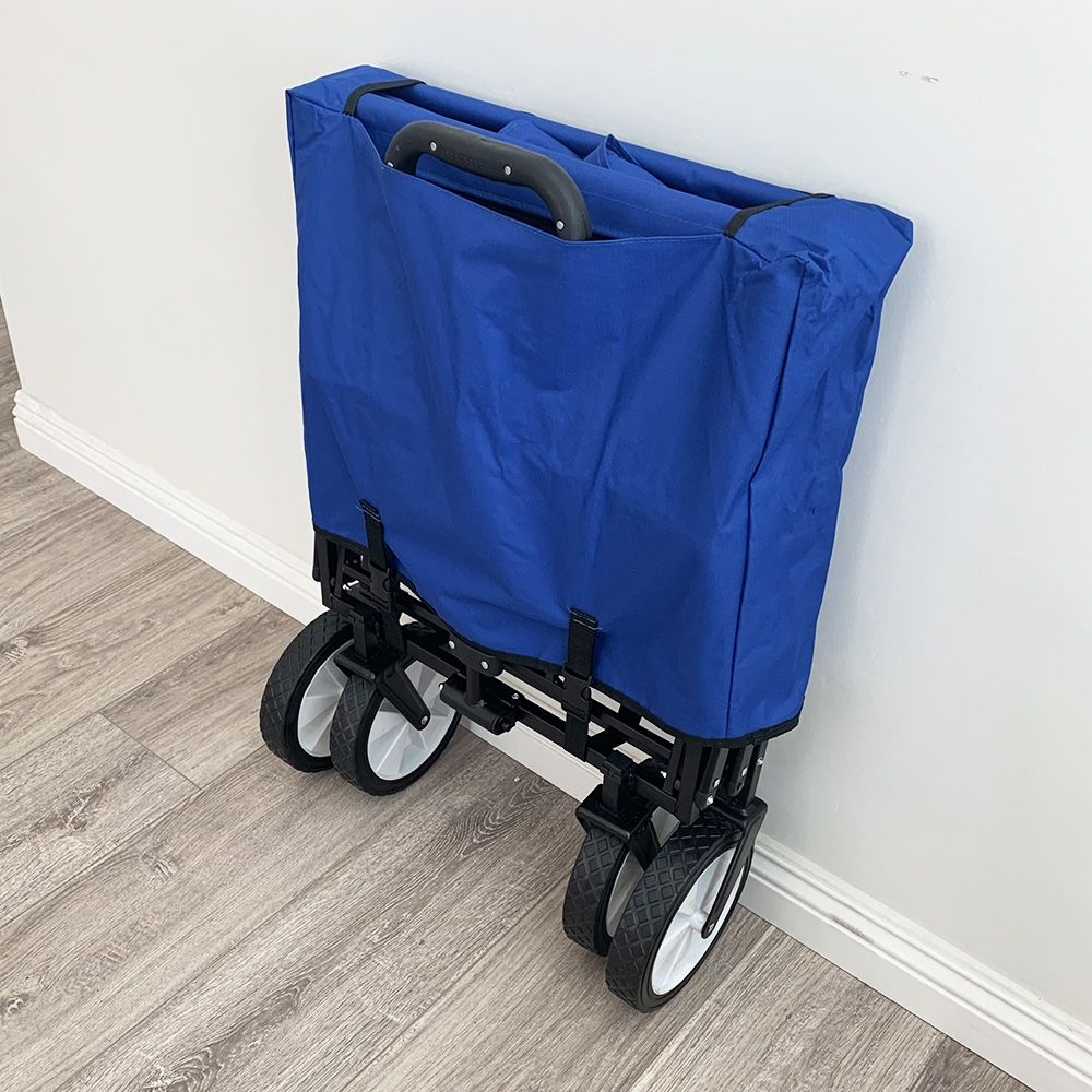 New in Box $50 Collapsible Folding Wagon Utility Cart Outdoor Gardening 34x20x22 Inches (Black or Blue)