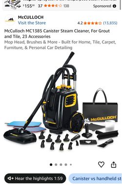 McCulloch MC1385 Canister Steam Cleaner