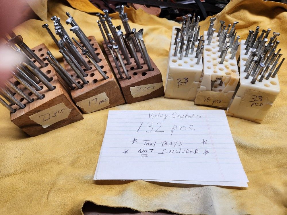 131 Pcs. Craftool Vintage Leather Craft Stamps Tools