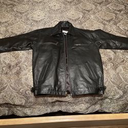 Leather Jacket Mens Size Large