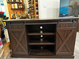 Rustic Farmhouse Entertainment Center with Barn Doors