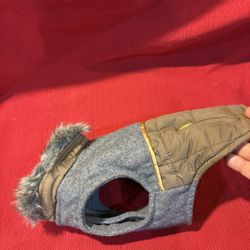 Dog Coat With Fur Collar 