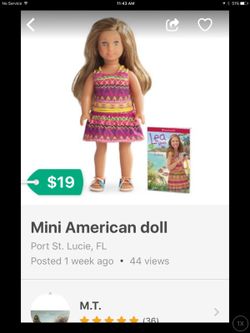 Mini American girl doll