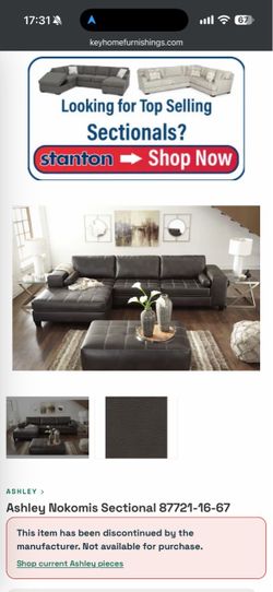 Replacement covers for Ashley Nokomis Sectional Sofa