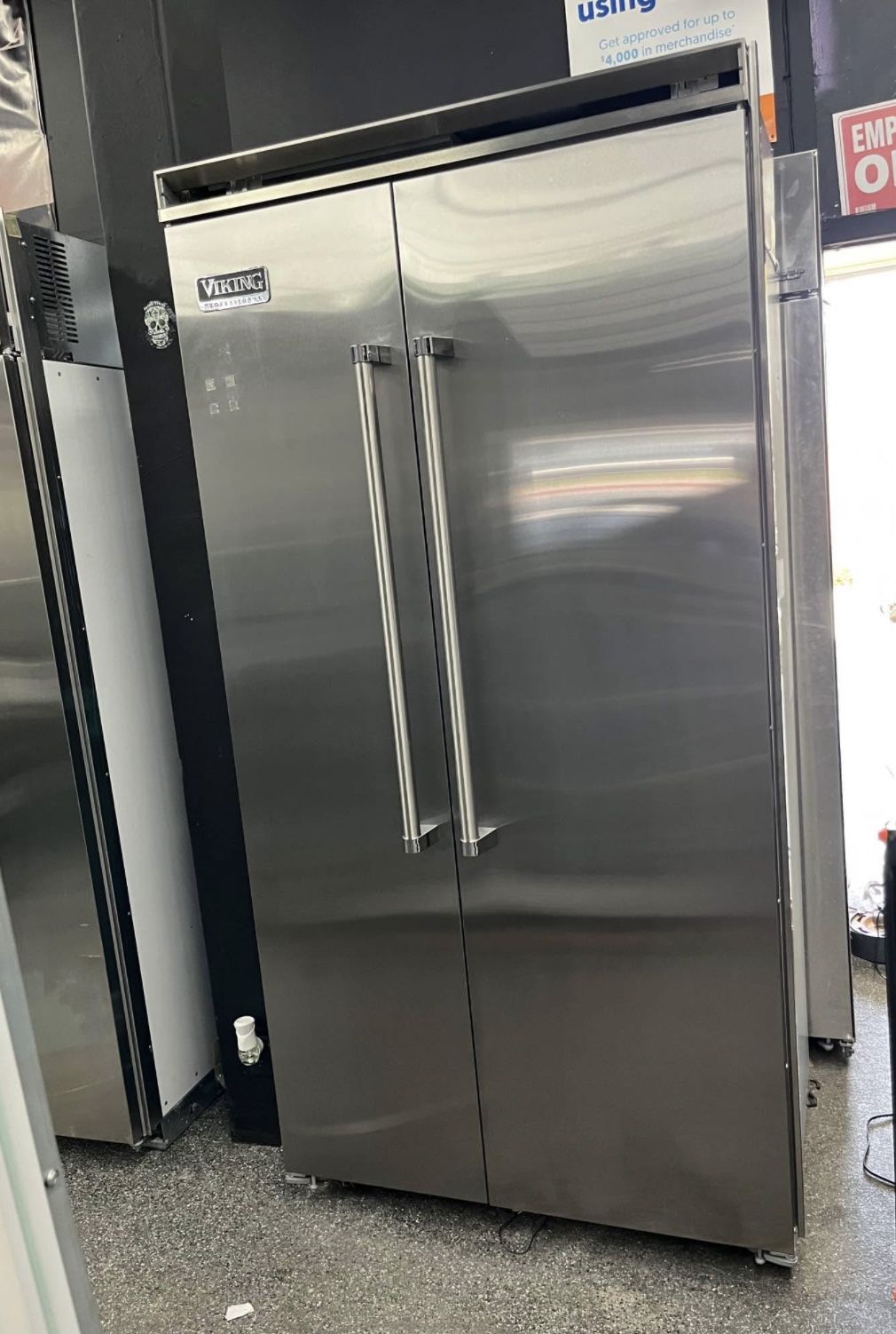 Stainless Steel Built In Viking Pro 42” Refrigerator Side By Side
