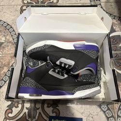 Jordan 3 Court Purple- Sz 10.5