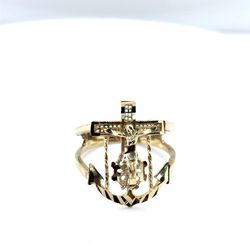 Anchor Crucifix Ring 