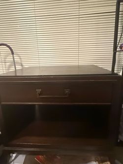 Vintage Dark Wood Secretary Desk / Writing Desk – Solid Wood Look