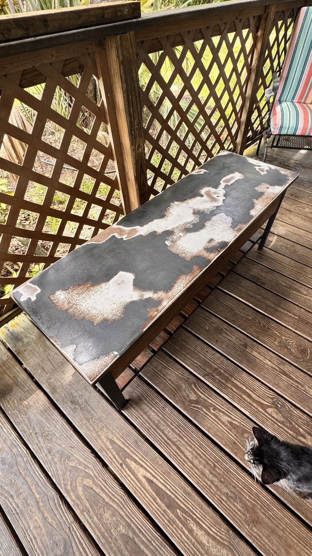Entry Bench Or Coffee Table With Patina Finish - Walker Edison