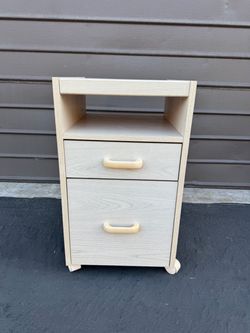Light Wood Grain 2-Drawer Mobile Filing Cabinet