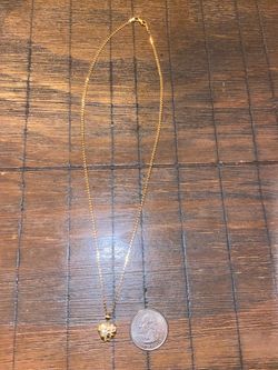 10k Gold Chain with nugget heart set
