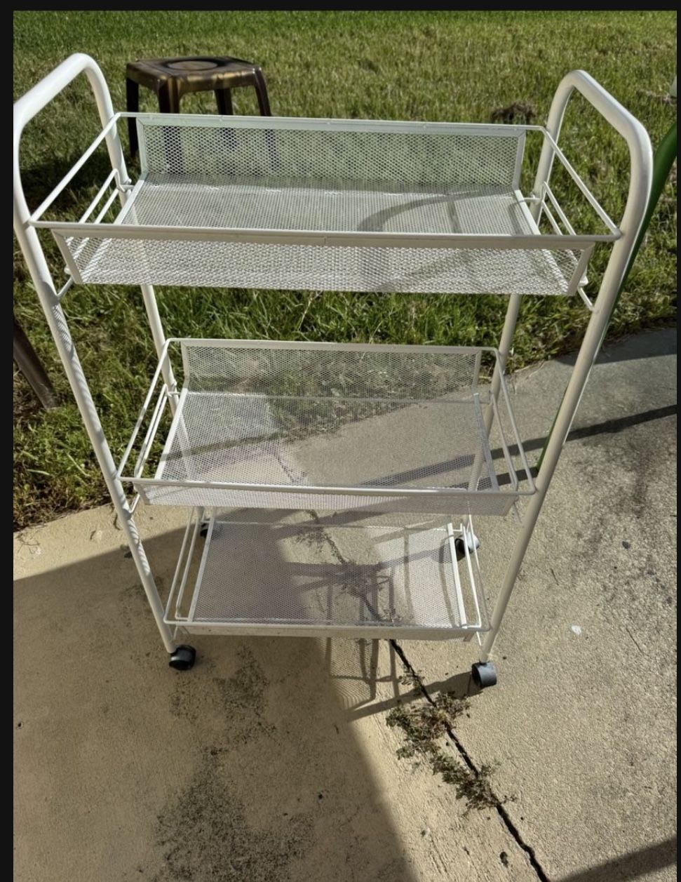 Nice Metal Rolling Cart 19x10x30 H