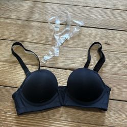 Black Bra (Black And Clear Straps)