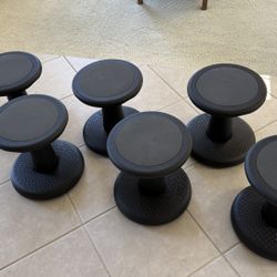 Set of 6 G-Pack Pro Kids Wobble Stools - Active Seating, (Black)