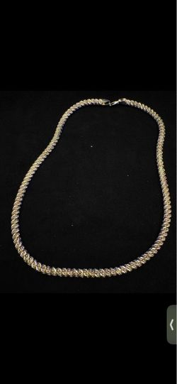 Sterling Silver Chain Necklace (Pavé/Curb Look) – 51.9g
