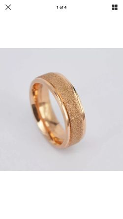 Rose Gold Frosted Stainless Steel Ring