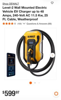 Dewalt level-2 wall wall mounted electric charger