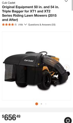 Original Equipment 50 in. and 54 in. Triple Bagger for XT1 and XT2 Series Riding Lawn Mowers (2015 and After)