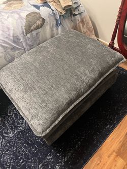 Oversized Gray chair & Ottoman