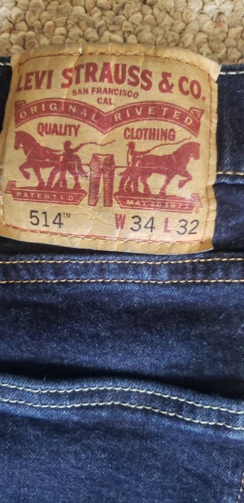 Mens 514 Levi Jeans 34x32